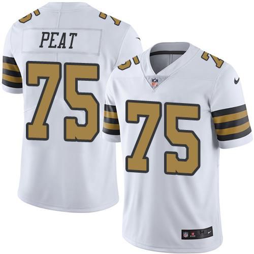 Men New Orleans Saints #75 Andrus Peat Nike White Color Rush Limited NFL Jersey->new orleans saints->NFL Jersey
